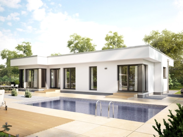 Bungalow AMBIENCE 100 V4 Fertighaus Flachdach Bien Zenker Haus