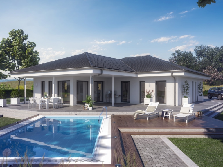 Fertighaus Bungalow AMBIENCE 110 V3 mit Walmdach