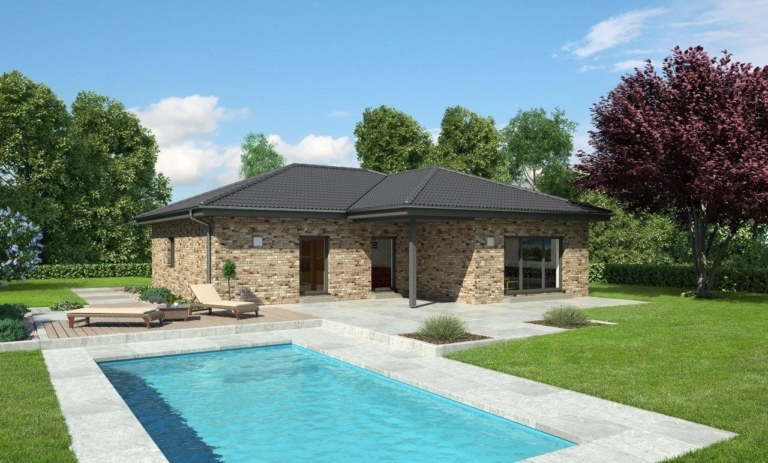 Winkelbungalow Calvados mit Klinker Fassade