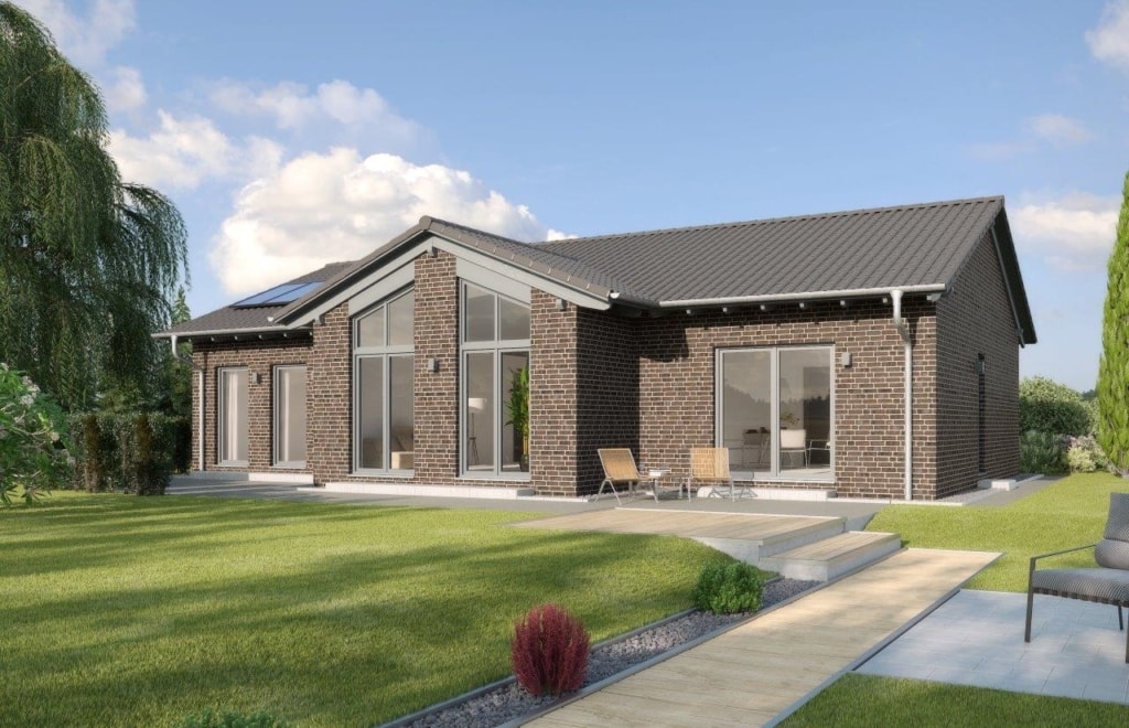 Fertighaus Bungalow Marmilla mit Satteldach und Klinker