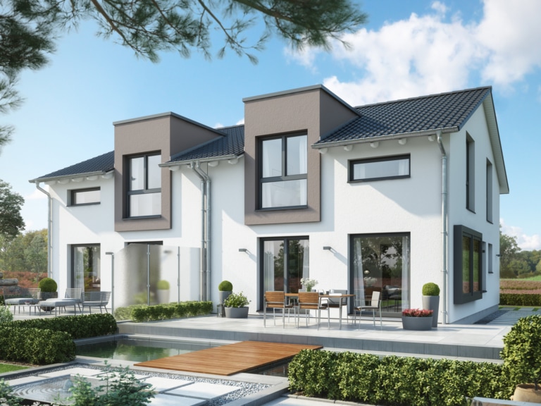 Modernes Satteldach-Doppelhaus CELEBRATION 122 V2 L
