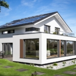 Satteldachhaus mit Holz