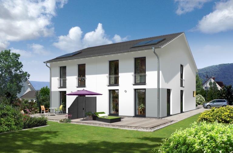 Schmales Doppelhaus AURA 125 mit Satteldach