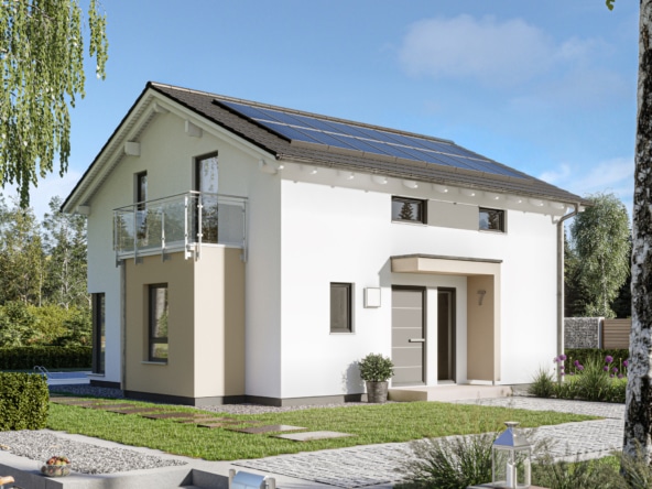Einfamilienhaus Neubau mit Satteldach, Erker & Balkon, 5 Zimmer, 130 qm - Haus bauen Ideen Bien Zenker Fertighaus EDITION 134 V3 - HausbauDirekt.de
