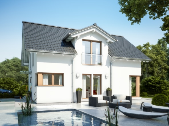 Modernes Einfamilienhaus mit Satteldach Architektur & Zwerchgiebel - Haus bauen Ideen Bien Zenker Fertighaus EVOLUTION 134 V3 - HausbauDirekt.de