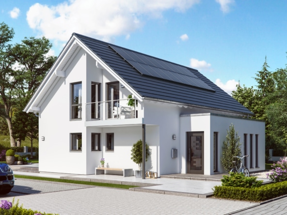 Einfamilienhaus klassisch mit Satteldach, 5 Zimmer, 140 qm - Fertighaus Living Haus SUNSHINE 143 V2 - HausbauDirekt.de