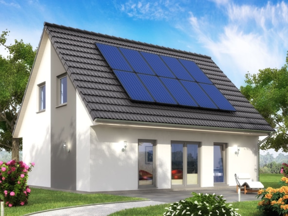 Einfamilienhaus Neubau klassisch mit Satteldach Architektur, 4 Zimmer, 106 qm - Haus bauen Ideen ScanHaus Marlow Fertighaus SH 122 VARIANTE A3 - HausbauDirekt.de
