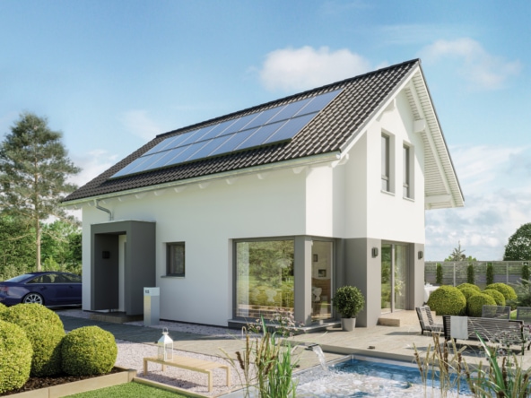 Einfamilienhaus Neubau modern mit Satteldach & Giebel-Erker, 5 Zimmer, 120 qm - Haus bauen Ideen Bien Zenker Fertighaus EDITION 123 V2 - HausbauDirekt.de