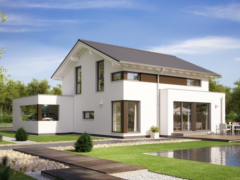 Modernes Haus EVOLUTION 124 V3 mit Satteldach