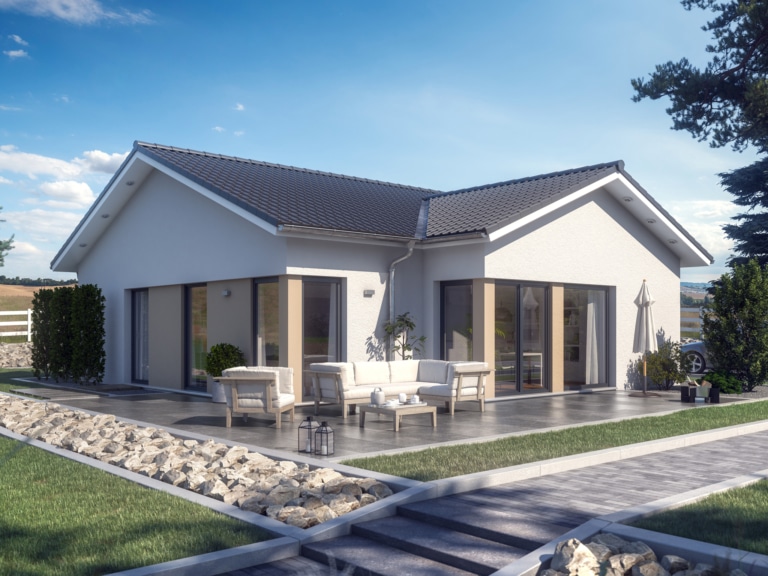 Fertighaus Bungalow AMBIENCE 88 V2 mit Satteldach
