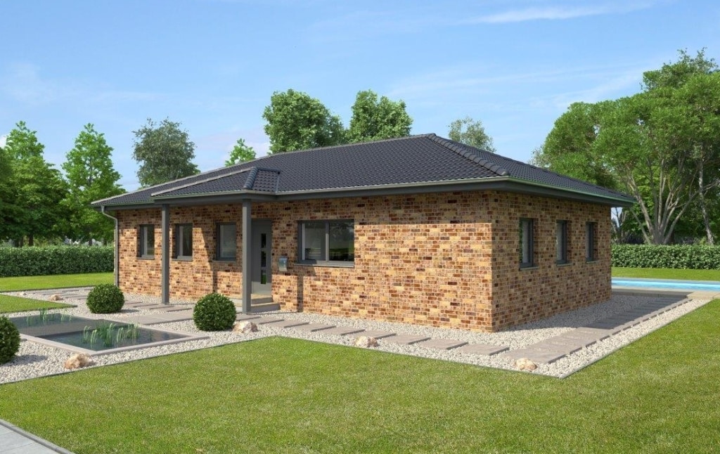 Fertighaus Bungalow Salamanca mit Klinker Fassade