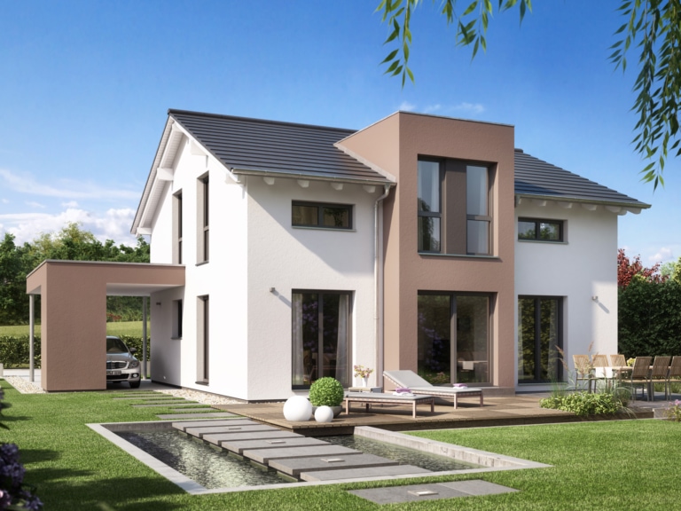 Fertighaus EVOLUTION 152 V5 mit Carport
