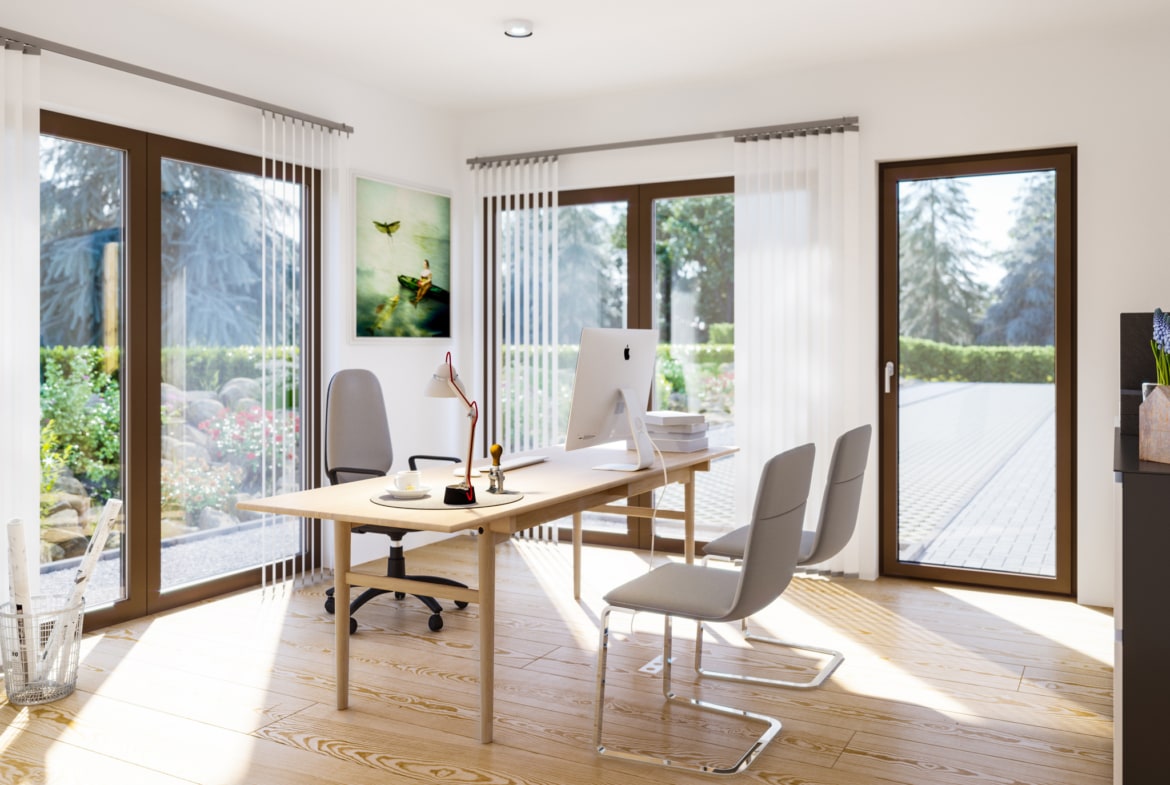 Home Office - Ideen Inneneinrichtung Fertighaus Living Haus SUNSHINE 144 V3 - HausbauDirekt.de