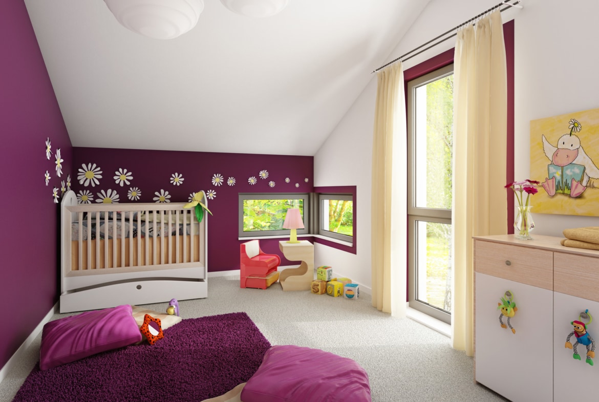 Kinderzimmer Ideen - Inneneinrichtung Fertighaus SOLUTION 204 V4 von Living Haus - HausbauDirekt.de