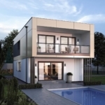 Kubushaus mit Balkon