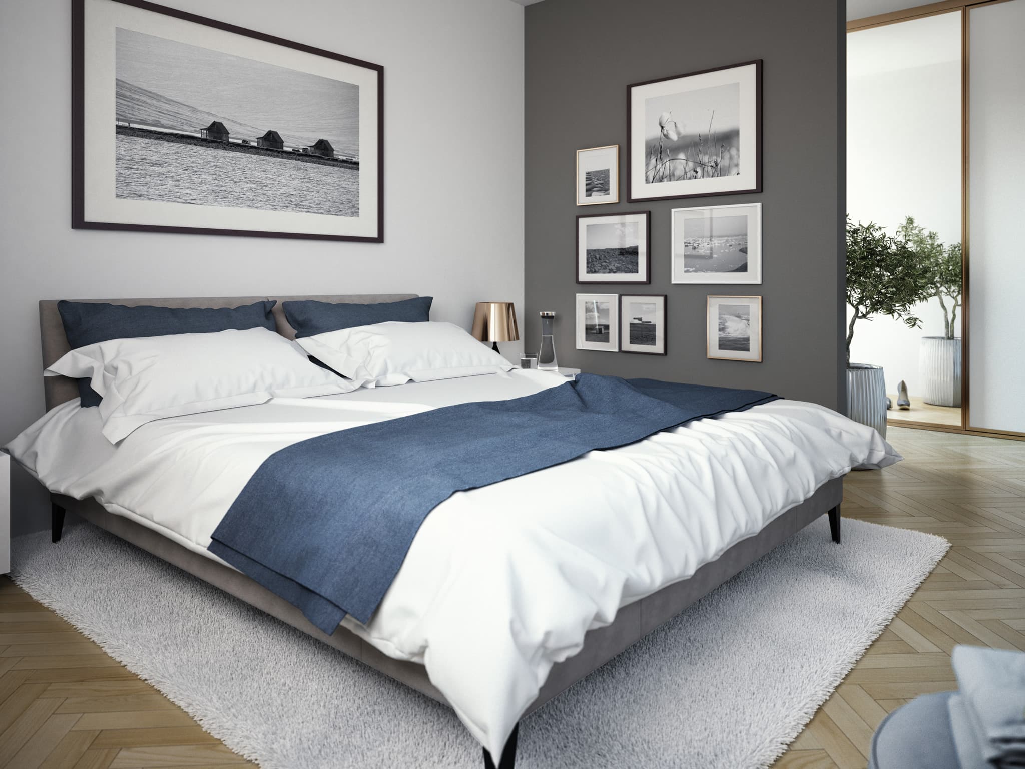 Schlafzimmer modern - Ideen Inneneinrichtung Fertighaus SOLUTION 204 V4 von Living Haus - HausbauDirekt.de
