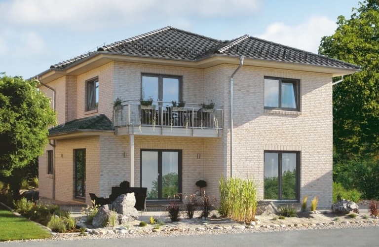 Stadtvilla Danhaus Solitüde mit Klinker Fassade