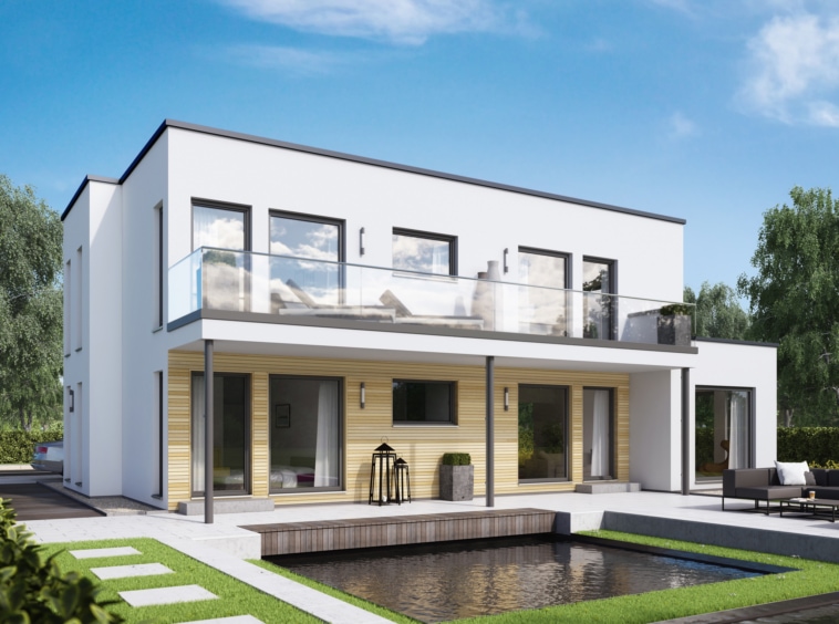 Zweifamilienhaus SOLUTION 204 V8 mit Flachdach HausbauDirekt.de