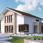 Satteldachhaus mit Holz