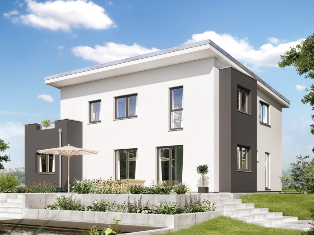 Pultdachhaus mit Erker