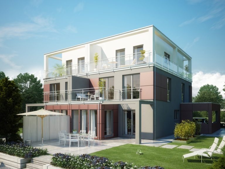 Kubushaus CELEBRATION 135 V5 XL Doppelhaus mit Dachterrasse