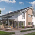 Satteldachhaus mit Holz