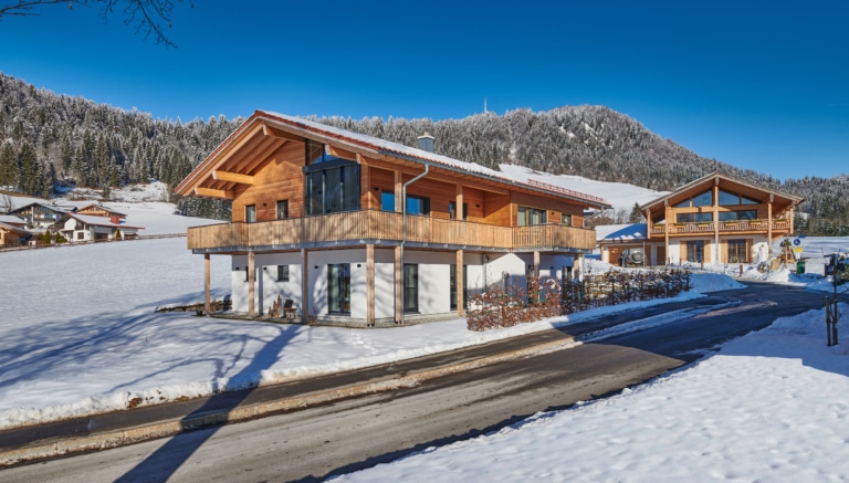 Modernes Doppelhaus HORN im alpenländischen Stil