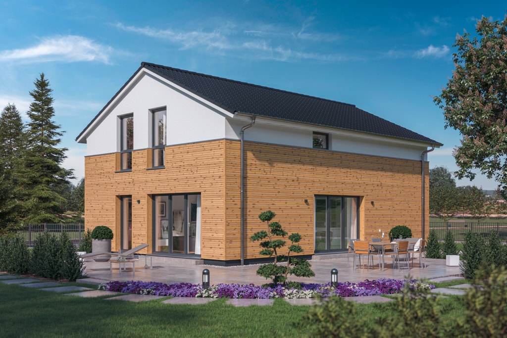 Einfamilienhaus Kreuzdornallee V1 mit Holz Putz Fassade