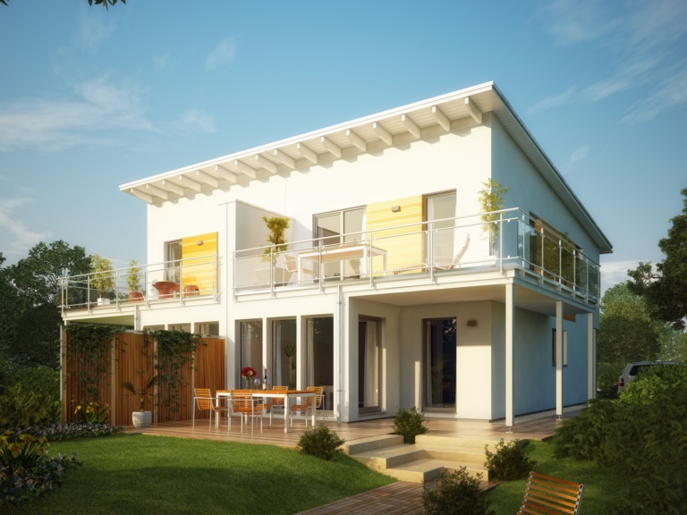 Doppelhaus CELEBRATION 114 V4 L mit Übereck-Balkon