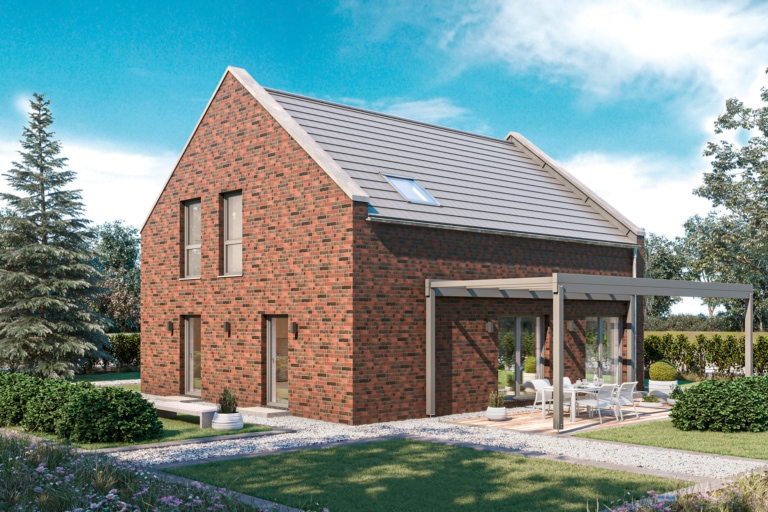 Einfamilienhaus Zypressenallee modern mit Klinker Fassade