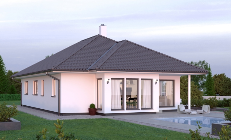 Moderner Bungalow ELK BU 121 mit Walmdach