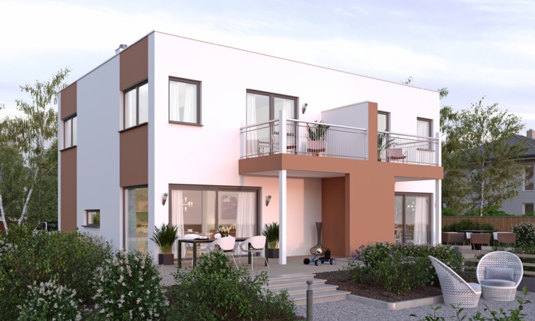 Doppelhaus ELK DH 93 modern mit Flachdach