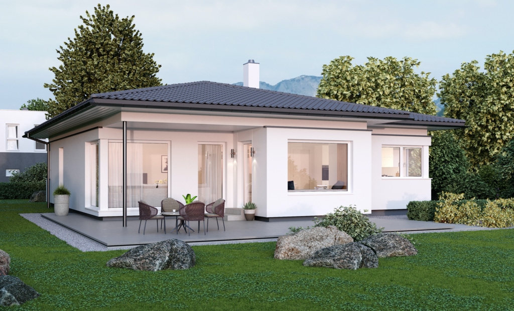 Fertighaus Bungalow ELK BU 125 mit Walmdach
