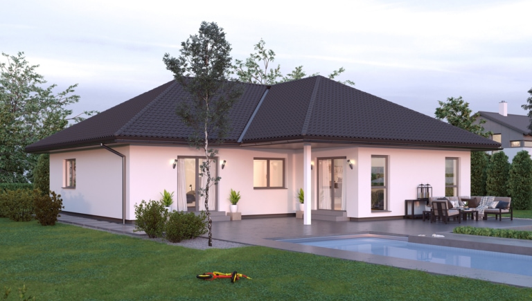 Winkelbungalow ELK BU 132 mit Walmdach