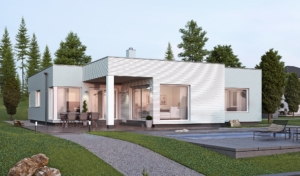 Bungalow mit Holz
