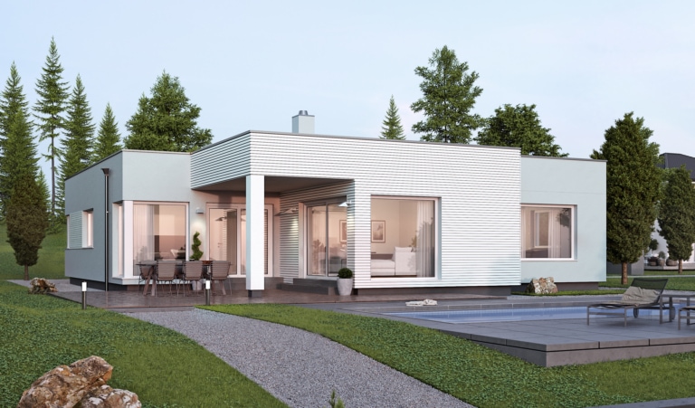 Bungalow ELK BU 140 modern mit Flachdach