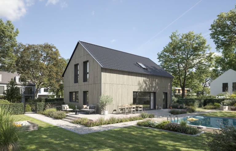 Einfamilienhaus Jubiläumshaus mit Holzfassade