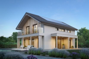 Satteldachhaus mit Putz