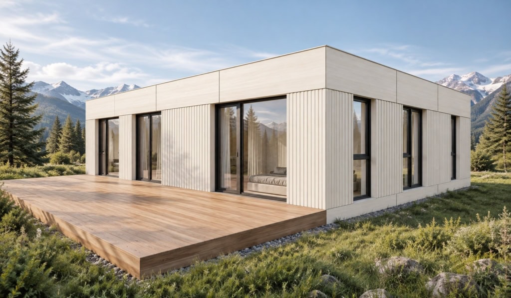 Modulhaus Trio – Bungalow mit Flachdach, 3 Schlafzimmer